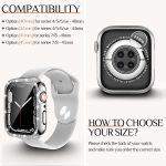 Goton 2 in 1 Waterproof Bling Case for Apple Watch 44mm SE (2nd Gen) Series 6 5 4 Screen Protector, Women Glitter Diamond Rhinestone Bumper Face Cover for iWatch Accessories 44 mm Silver - Image 2
